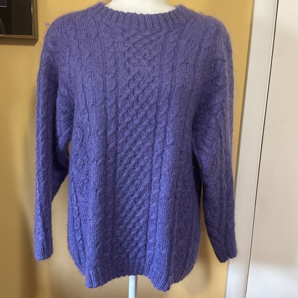 Vintage Chunky Mohair Fuzzy Knit Sweater Granny Grunge